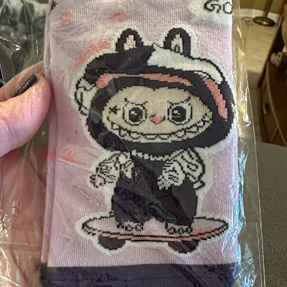 Monster Print Socks Set - Pink, Purple, Blue - fits women’s 6 to 10